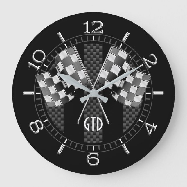 Grande Horloge Ronde Stripes de Style Racing (Recto)