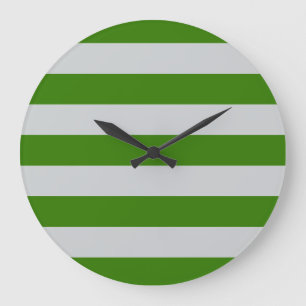 Grande Horloge Ronde STRIPES réglables Vert