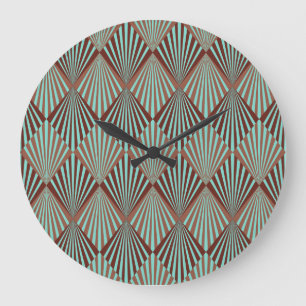 Grande Horloge Ronde Style Art Déco, texture transparente.