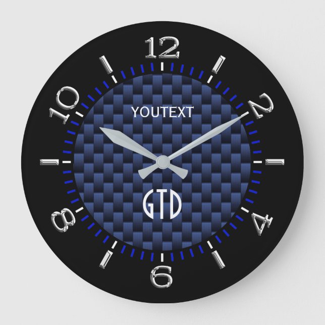Grande Horloge Ronde Style Blue Automotive Carbon (Recto)