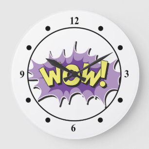 Grande Horloge Ronde Style comique wow d'art de bruit