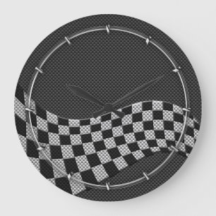 Grande Horloge Ronde Style de fibre de carbone emballant la copie de