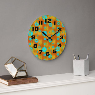Grande Horloge Ronde Style Hippie rétro des années 70