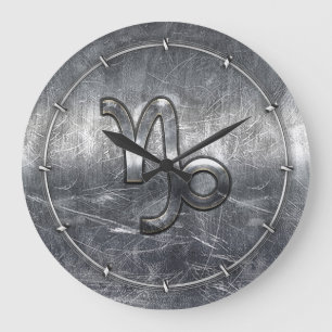 Grande Horloge Ronde Style industriel de symbole de zodiaque de