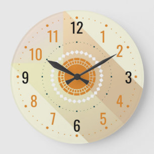 Grande Horloge Ronde Style minimaliste moderne pour le beige clair