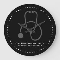 Stylish Grey Stethoscope Illustration sur Black