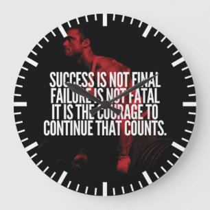 Grande Horloge Ronde Succès, échec et courage. Motivation de l'entraîne