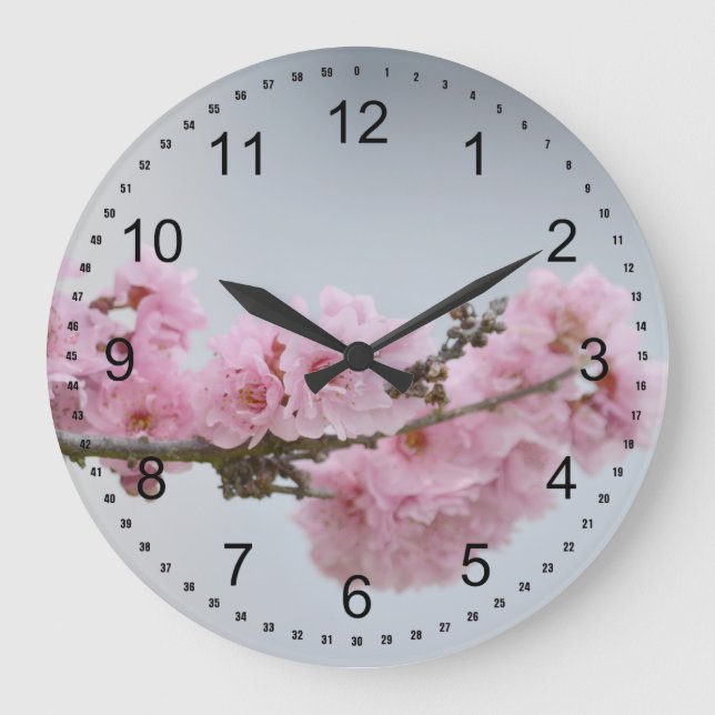 Grande Horloge Ronde Succursale en fleurs de cerisier (Recto)