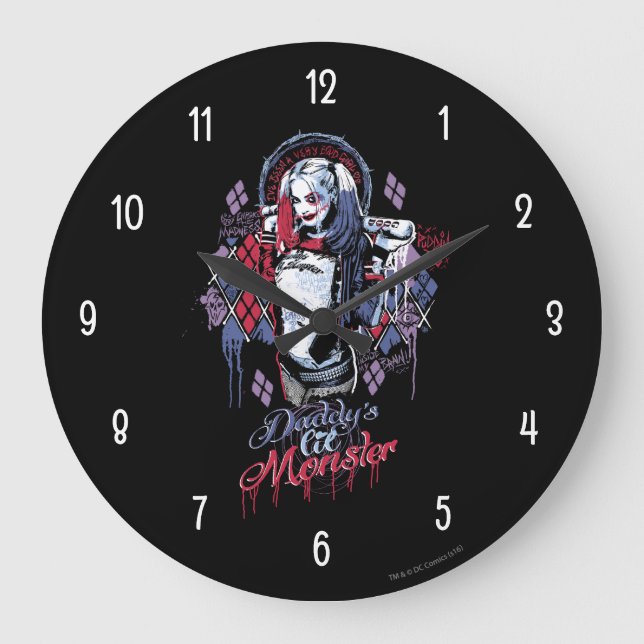 Grande Horloge Ronde Suicide Squad | Harley Quinn Inked Graffiti (Recto)
