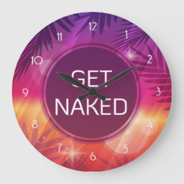 Grande Horloge Ronde Summer Beach Night Palm Devenez Nu