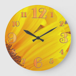 Grande Horloge Ronde Sunflower Petals Wall Clock