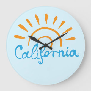 Grande Horloge Ronde Sunny California Logo