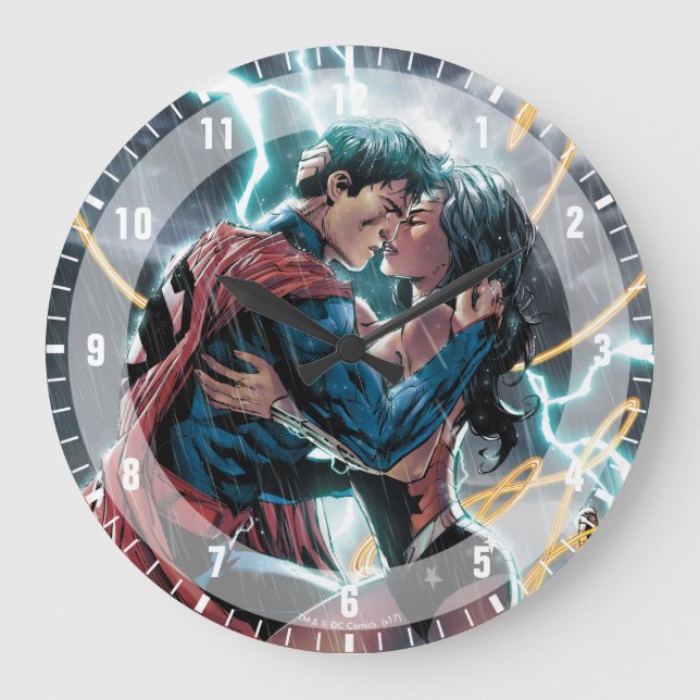 Grande Horloge Ronde Superman/Wonder Woman Comic Art promotionnel (Recto)