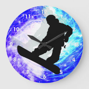 Grande Horloge Ronde Surfeur dans le blanc dehors