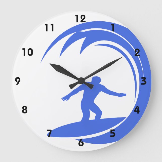 Grande Horloge Ronde Surfing de Royal Blue et White (Recto)
