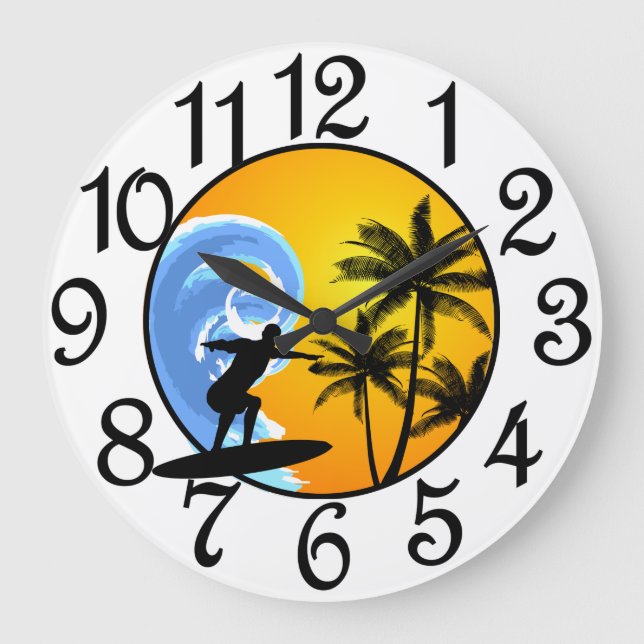 Grande Horloge Ronde Surfs vers le haut (Recto)