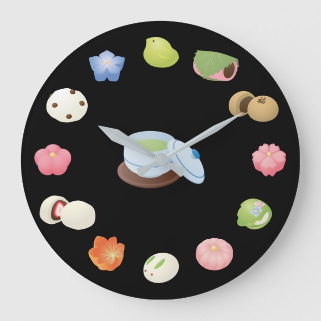 Grande Horloge Ronde Sweets Wagashi japonais (Recto)