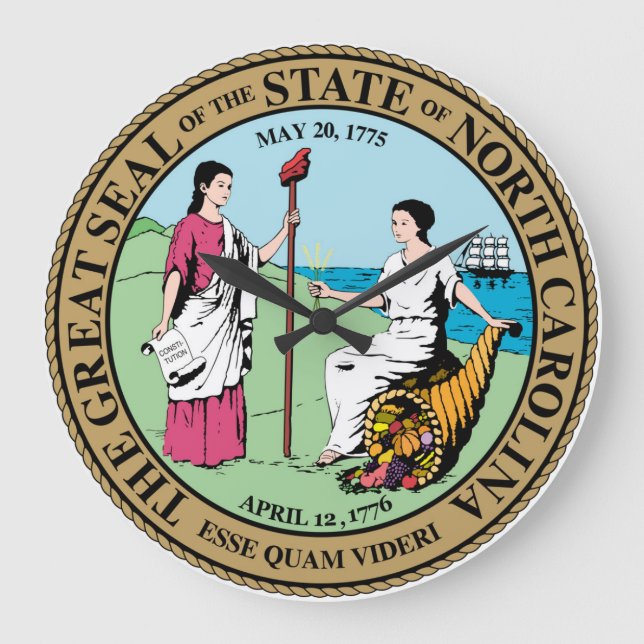 Grande Horloge Ronde Symbole de la Caroline du Nord (Recto)
