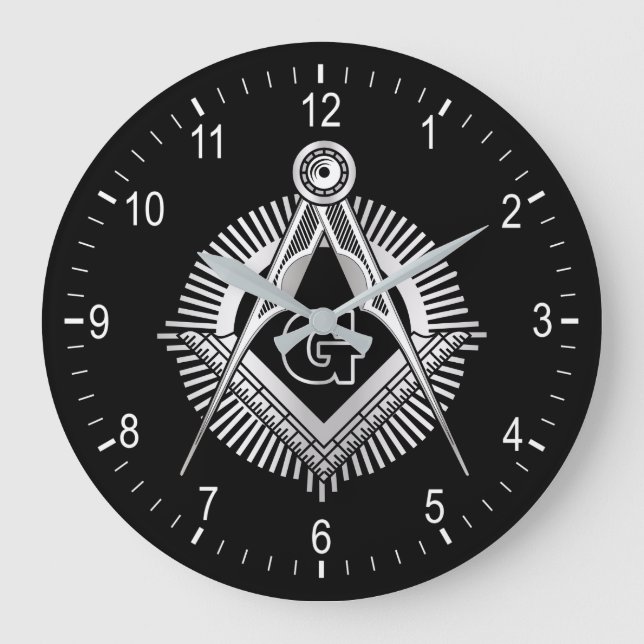 Grande Horloge Ronde Symbole de la franc-maçonnerie (Recto)