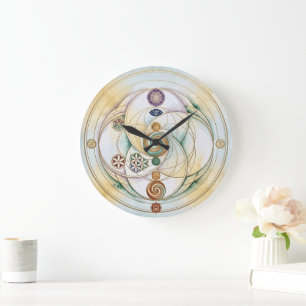 Grande Horloge Ronde Symbole de radionique d'harmonie guérisseuse 