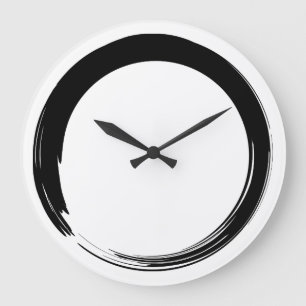 Grande Horloge Ronde Symbole de zen/cercle d'Enso