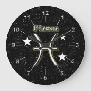 Grande Horloge Ronde Symbole des Poissons