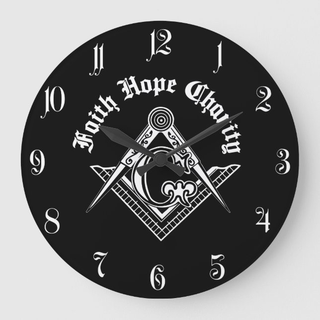 Grande Horloge Ronde Symbole franc-maçonnerie (Recto)