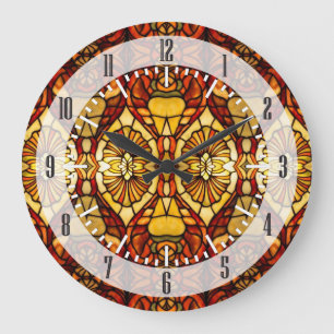 Grande Horloge Ronde Symétrie de la lampe Tiffany