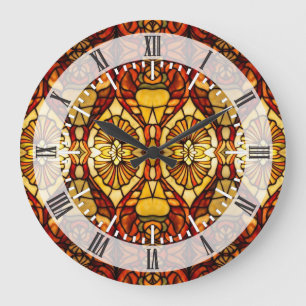 Grande Horloge Ronde Symétrie de lampe de Tiffany