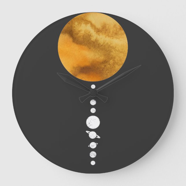 Grande Horloge Ronde Système solaire minimal (Recto)