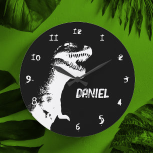 Grande Horloge Ronde T-Rex personnalisé