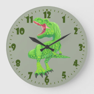 Grande Horloge Ronde T-Rex puissant