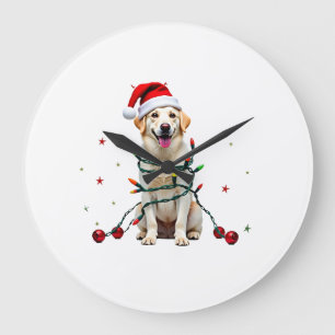 Grande Horloge Ronde T-shirt de Noël moche de chien Boxer blanc drôle d