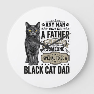 Grande Horloge Ronde T-shirt design de gravure vintage de papa chat noi