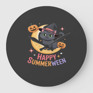 Grande Horloge Ronde T-shirt essentiel esthétique Halloween chat mignon