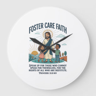 Grande Horloge Ronde T-shirt graphique Jésus Adoption Foster Care chrét