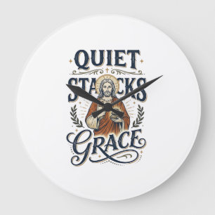 Grande Horloge Ronde T-shirt graphique Jésus bibliothécaire Art chrétie