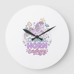 Grande Horloge Ronde T-shirt graphique pastel mignon énergie corne cosm