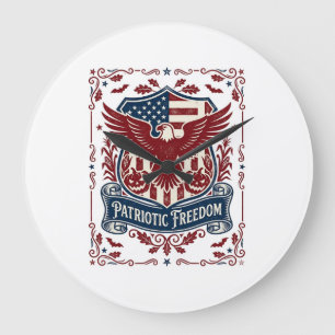 Grande Horloge Ronde T-shirt graphique vectoriel d'Halloween patriotiqu