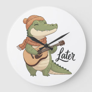 Grande Horloge Ronde T-Shirt « Plus tard, Alligator »