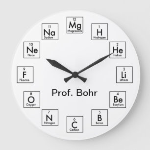 GRANDE HORLOGE RONDE TABLE DES ÉLÉMENTS PÉRIODIQUE - 2017