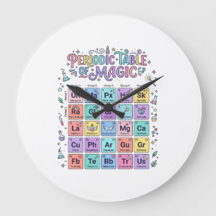 Grande Horloge Ronde Tableau périodique licorne de magie cadeau tendanc