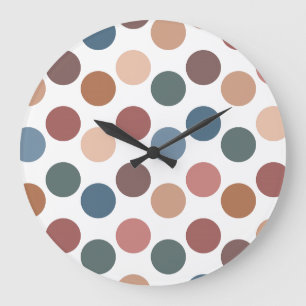 Grande Horloge Ronde Taches de couleur discrète à l'esthétique rétro