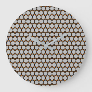 Grande Horloge Ronde Taches grises avec fond beige chaud