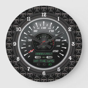 Grande Horloge Ronde Tachymètre personnalisé V.2