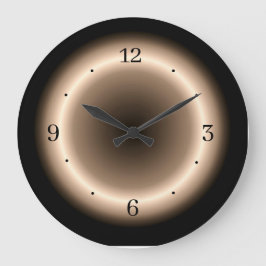 Grande Horloge Ronde Tan avec effet Halo brillant dans la crème