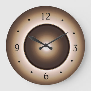 Grande Horloge Ronde Tan/Brown Moon Effet Imprimé