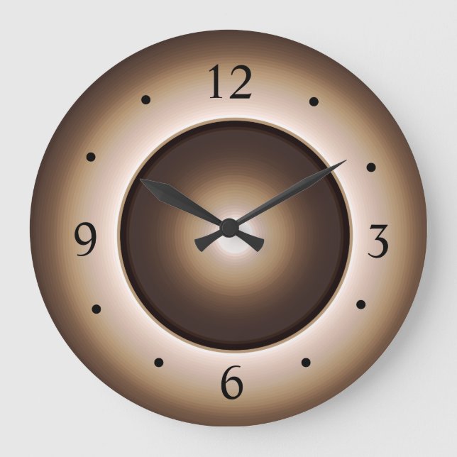 Grande Horloge Ronde Tan/Brown Moon Effet Imprimé (Recto)