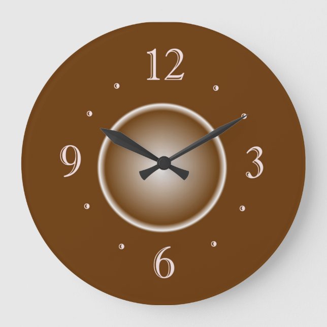 Grande Horloge Ronde Tan Brown with White Glow Effect > Plain Clocks (Recto)