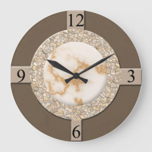 Grande Horloge Ronde Tan/brun/pierre